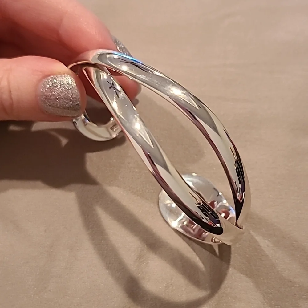 Twisted sterling silver cuff bracelet